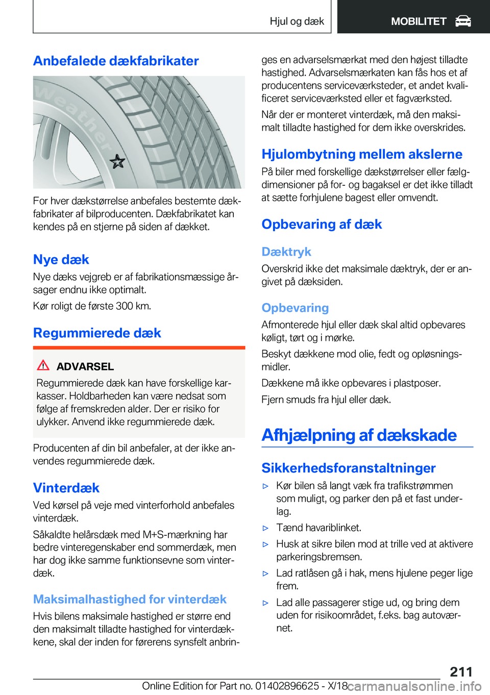 BMW M2 2019  InstruktionsbØger (in Danish) �A�n�b�e�f�a�l�e�d�e��d�æ�k�f�a�b�r�i�k�a�t�e�r
�F�o�r��h�v�e�r��d�æ�k�s�t�