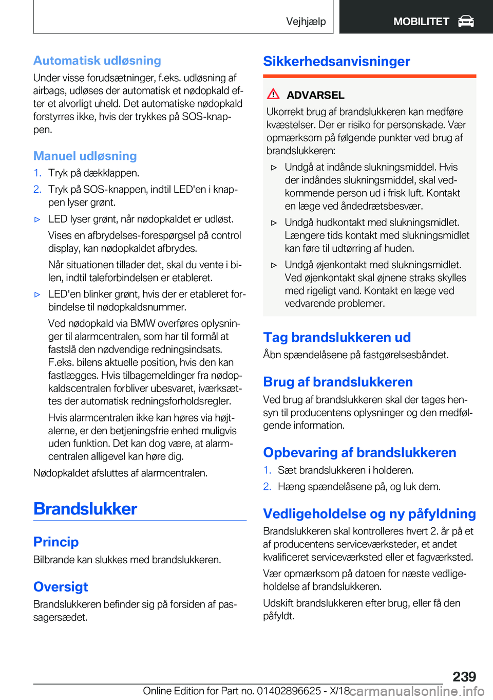 BMW M2 2019  InstruktionsbØger (in Danish) �A�u�t�o�m�a�t�i�s�k��u�d�l�