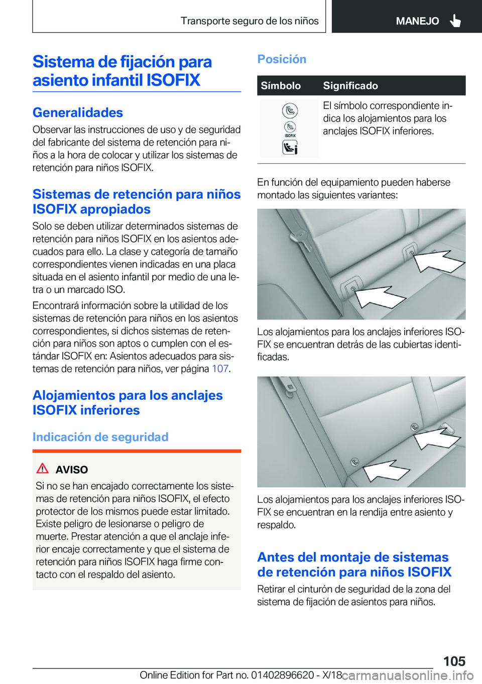 BMW M2 2019  Manuales de Empleo (in Spanish) �S�i�s�t�e�m�a��d�e��f�i�j�a�c�i�