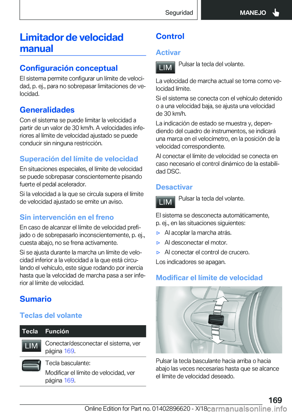 BMW M2 2019  Manuales de Empleo (in Spanish) �L�i�m�i�t�a�d�o�r��d�e��v�e�l�o�c�i�d�a�d�m�a�n�u�a�l
�C�o�n�f�i�g�u�r�a�c�i�