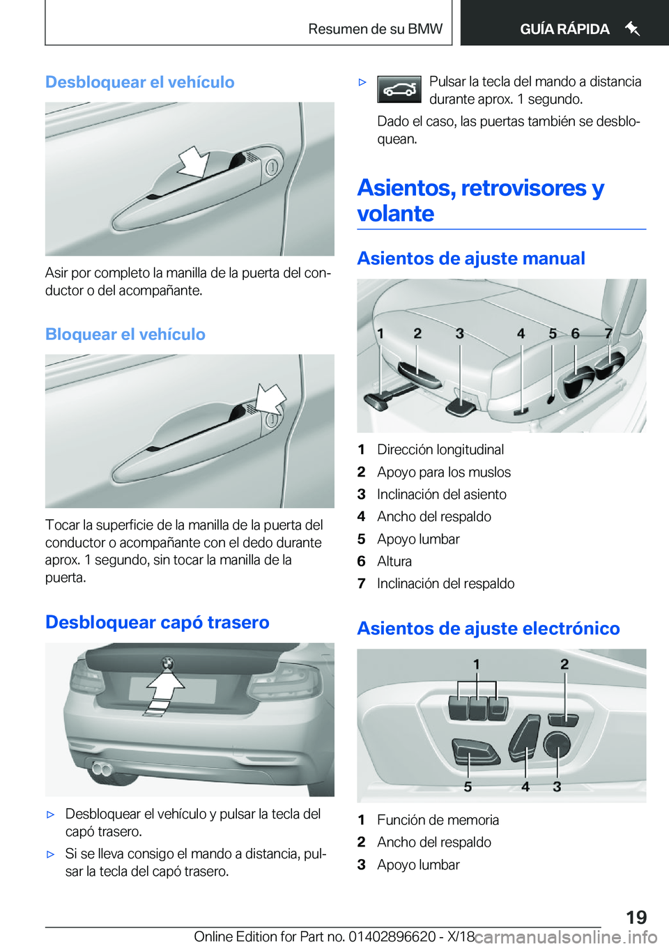 BMW M2 2019  Manuales de Empleo (in Spanish) �D�e�s�b�l�o�q�u�e�a�r��e�l��v�e�h�
