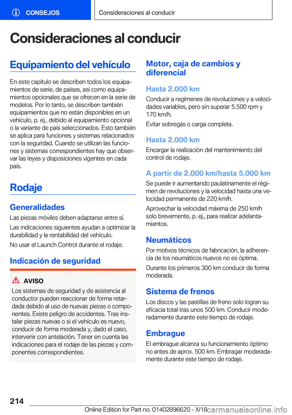 BMW M2 2019  Manuales de Empleo (in Spanish) �C�o�n�s�i�d�e�r�a�c�i�o�n�e�s��a�l��c�o�n�d�u�c�i�r�E�q�u�i�p�a�m�i�e�n�t�o��d�e�l��v�e�h�