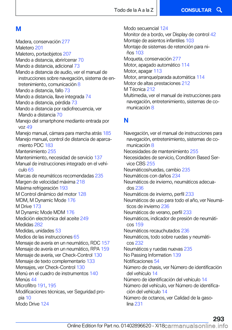 BMW M2 2019  Manuales de Empleo (in Spanish) �M
�M�a�d�e�r�a�,��c�o�n�s�e�r�v�a�c�i�
