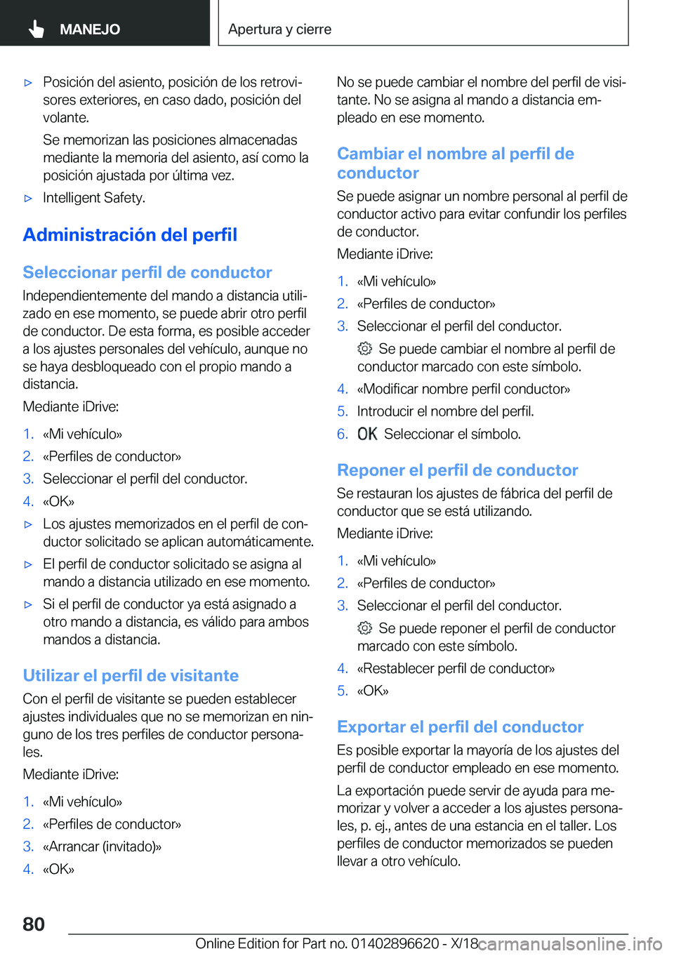 BMW M2 2019  Manuales de Empleo (in Spanish) x�P�o�s�i�c�i�