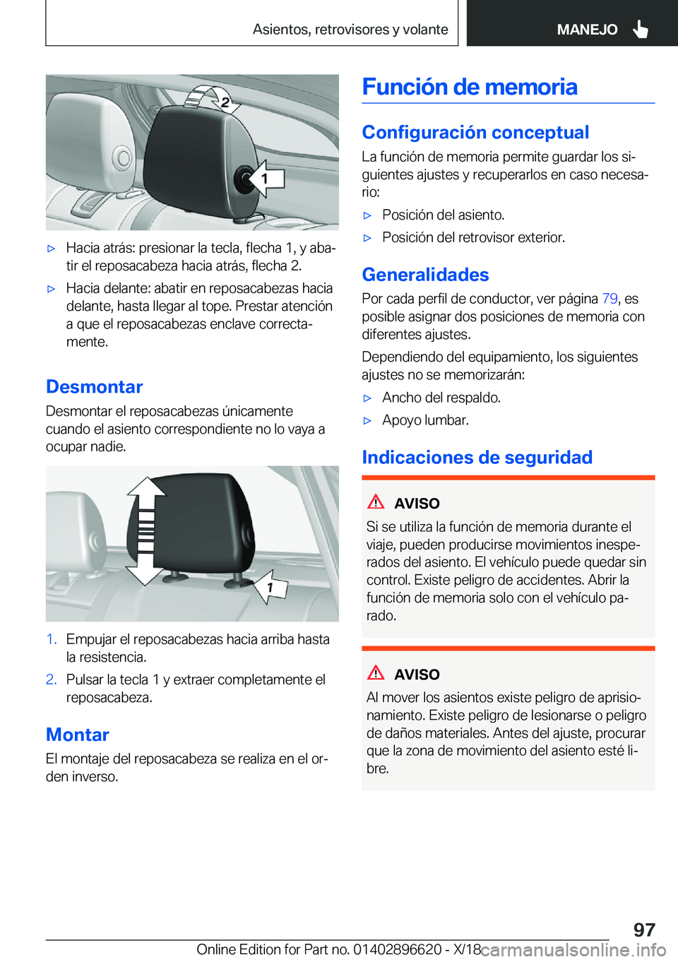 BMW M2 2019  Manuales de Empleo (in Spanish) x�H�a�c�i�a��a�t�r�