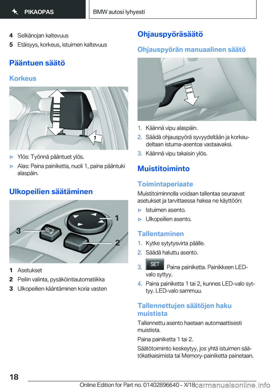 BMW M2 2019  Omistajan Käsikirja (in Finnish) �4�S�e�l�k�