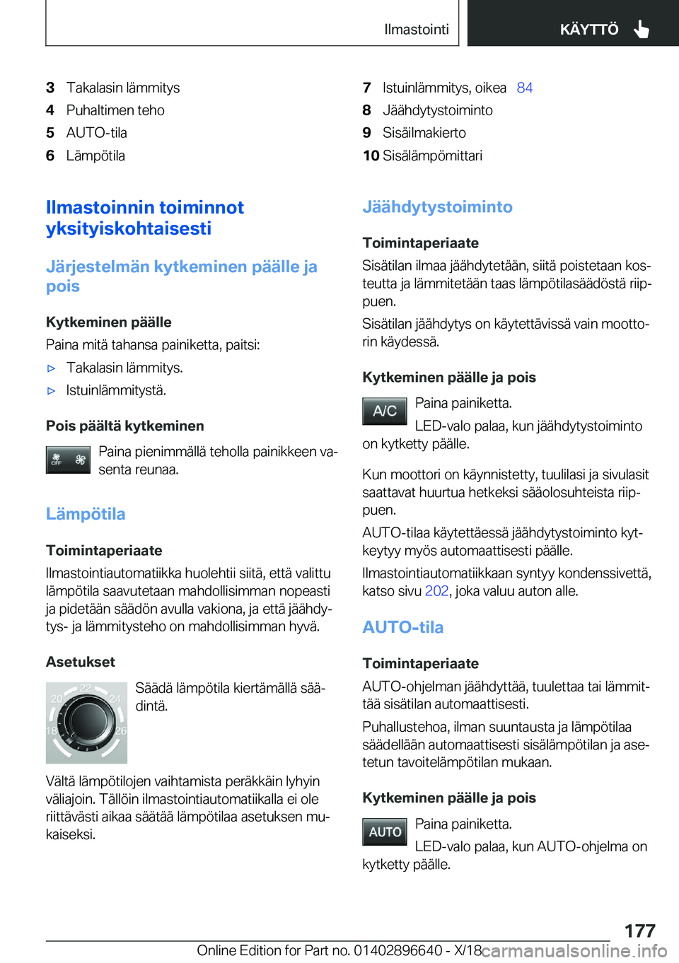 BMW M2 2019  Omistajan Käsikirja (in Finnish) �3�T�a�k�a�l�a�s�i�n��l�