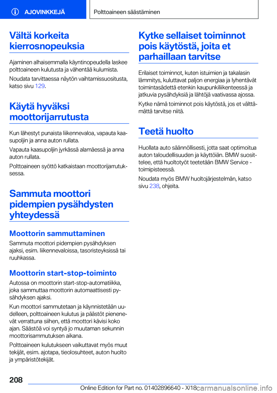 BMW M2 2019  Omistajan Käsikirja (in Finnish) �V�