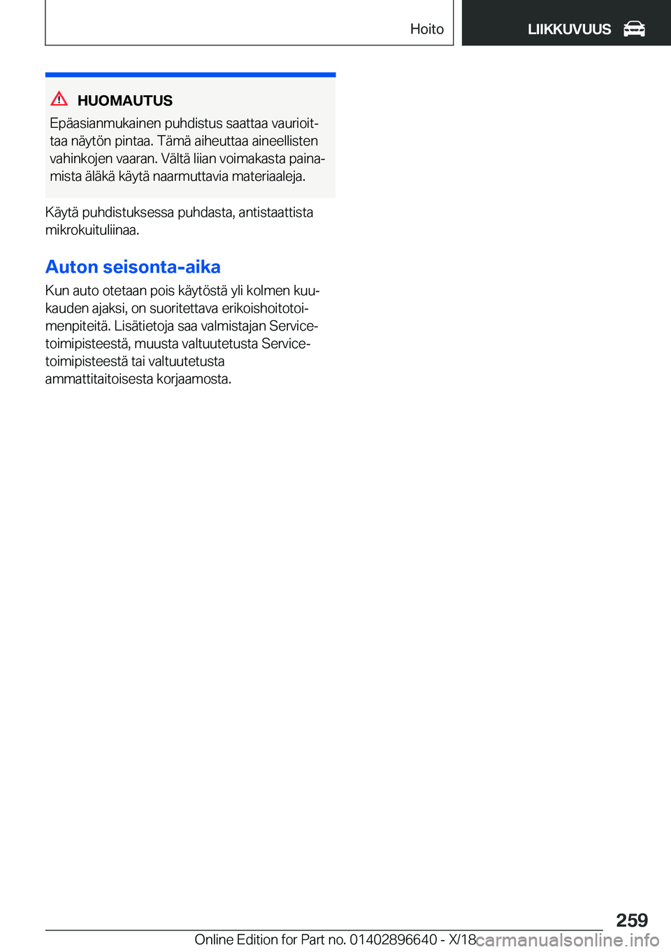 BMW M2 2019  Omistajan Käsikirja (in Finnish) �H�U�O�M�A�U�T�U�S
�E�p�