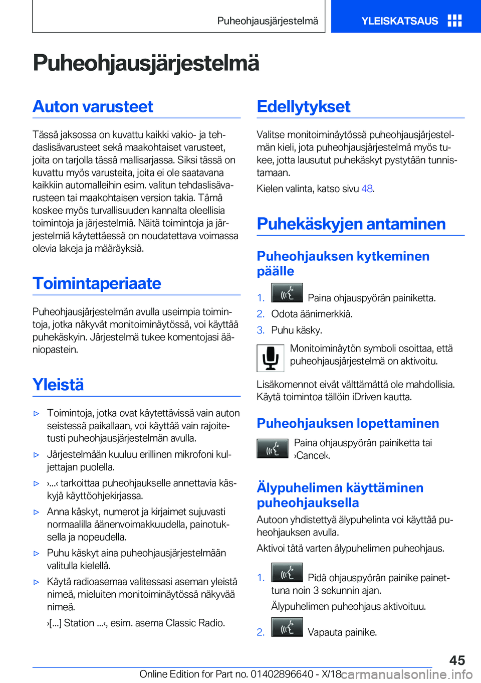BMW M2 2019  Omistajan Käsikirja (in Finnish) �P�u�h�e�o�h�j�a�u�s�j�