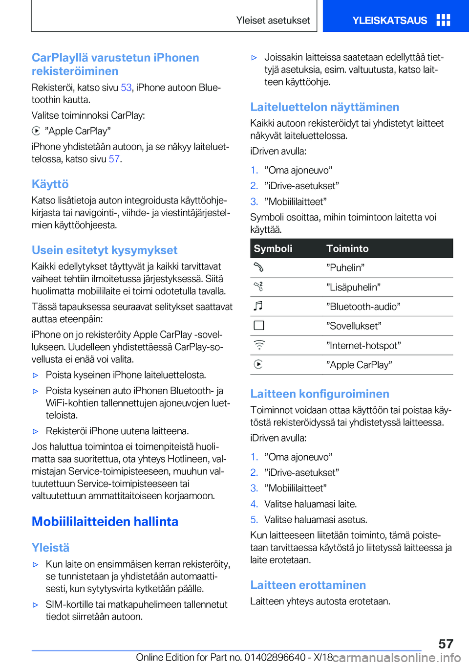 BMW M2 2019  Omistajan Käsikirja (in Finnish) �C�a�r�P�l�a�Z�l�l�
