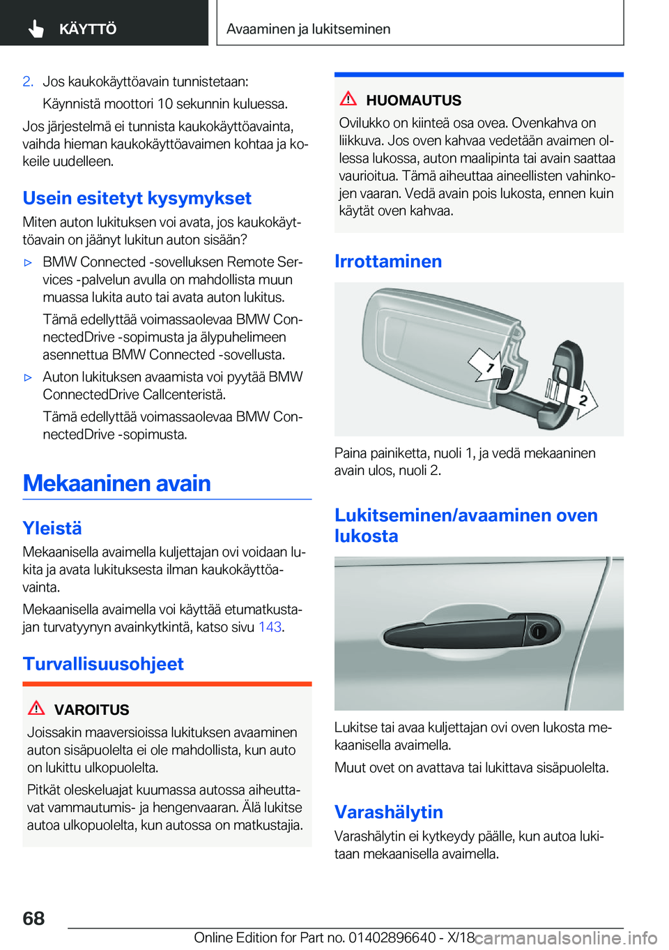 BMW M2 2019  Omistajan Käsikirja (in Finnish) �2�.�J�o�s��k�a�u�k�o�k�