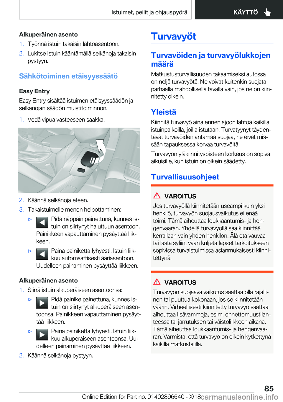 BMW M2 2019  Omistajan Käsikirja (in Finnish) �A�l�k�u�p�e�r�