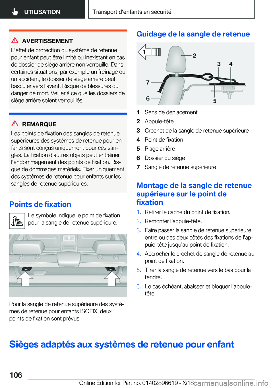 BMW M2 2019  Notices Demploi (in French) �A�V�E�R�T�I�S�S�E�M�E�N�T
�L�'�e�f�f�e�t��d�e��p�r�o�t�e�c�t�i�o�n��d�u��s�y�s�t�è�m�e��d�e��r�e�t�e�n�u�e �p�o�u�r��e�n�f�a�n�t��p�e�u�t��ê�t�r�e��l�i�m�i�t�é��o�u��i�n�e�x�i�s�t�