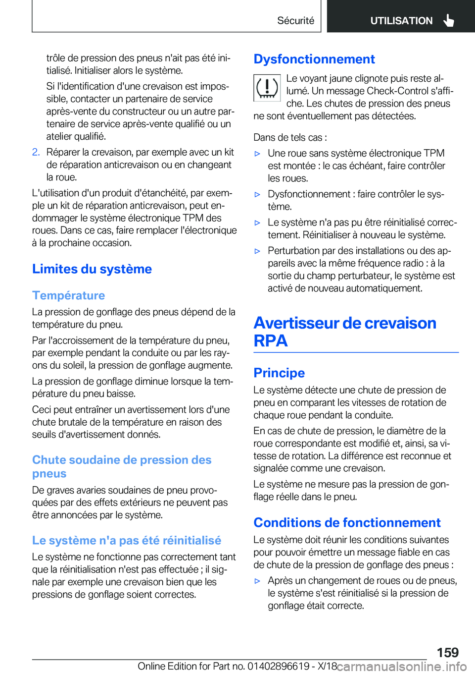 BMW M2 2019  Notices Demploi (in French) �t�r�