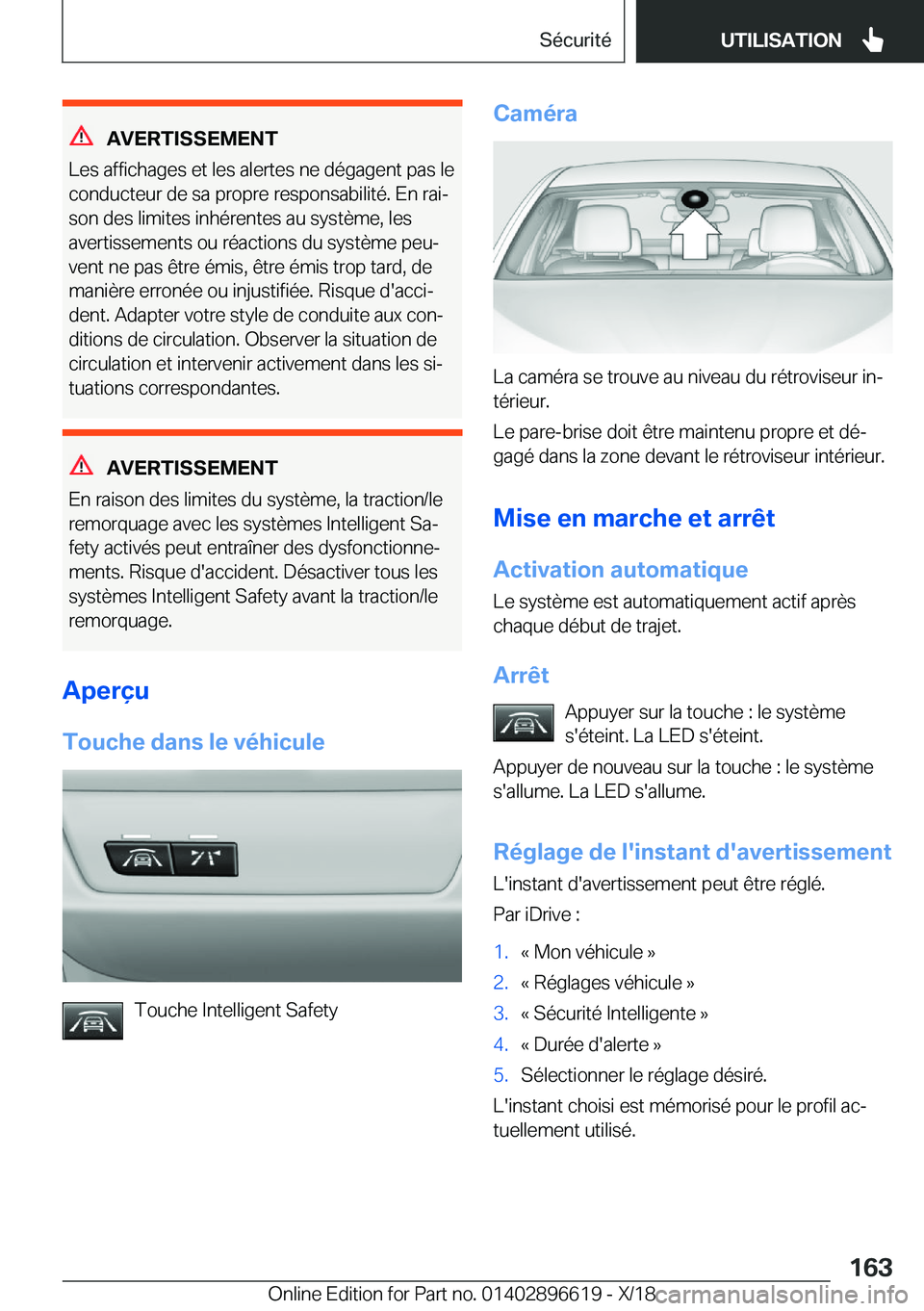 BMW M2 2019  Notices Demploi (in French) �A�V�E�R�T�I�S�S�E�M�E�N�T
�L�e�s��a�f�f�i�c�h�a�g�e�s��e�t��l�e�s��a�l�e�r�t�e�s��n�e��d�é�g�a�g�e�n�t��p�a�s��l�e �c�o�n�d�u�c�t�e�u�r��d�e��s�a��p�r�o�p�r�e��r�e�s�p�o�n�s�a�b�i�l�i�t�