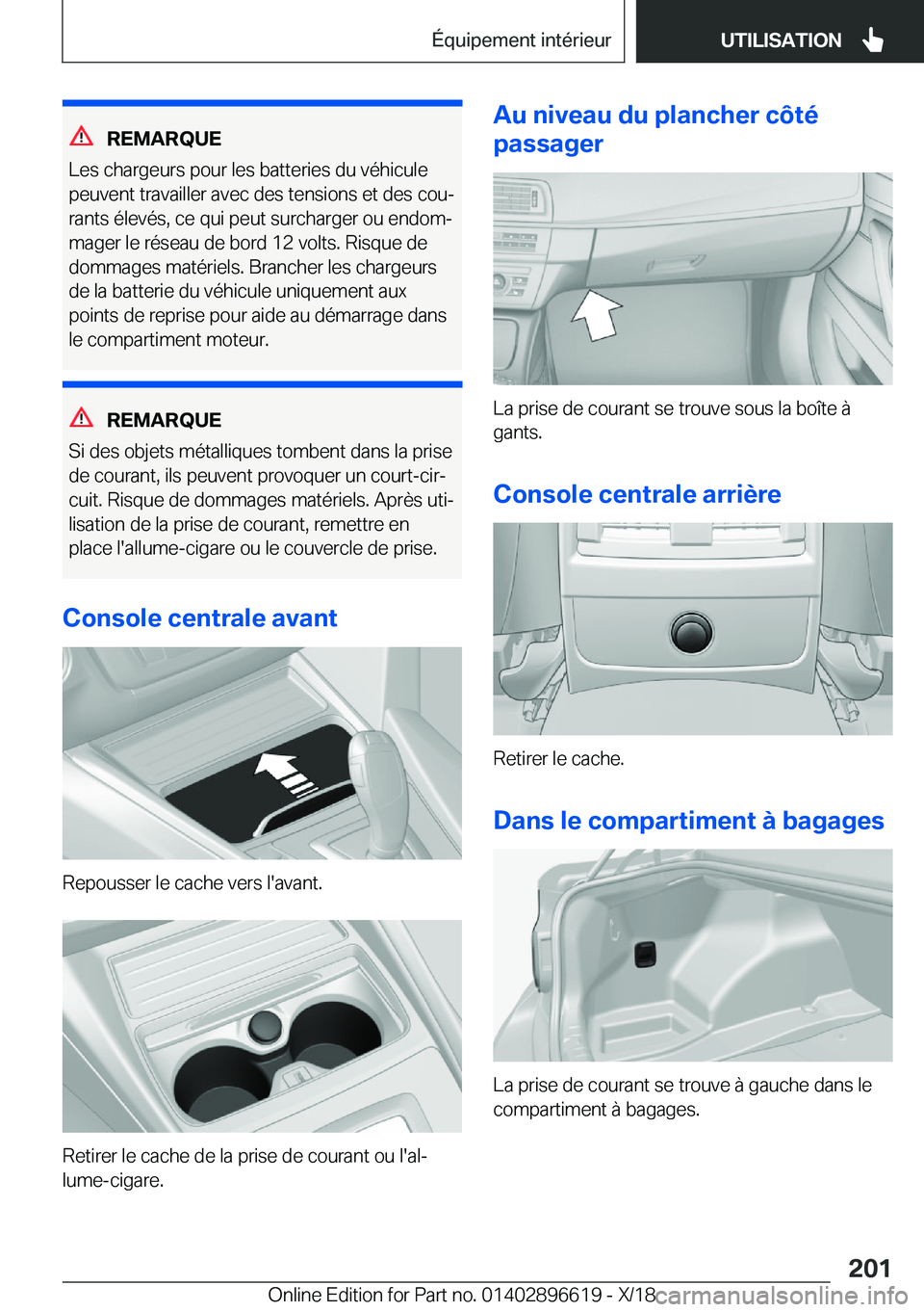 BMW M2 2019  Notices Demploi (in French) �R�E�M�A�R�Q�U�E
�L�e�s��c�h�a�r�g�e�u�r�s��p�o�u�r��l�e�s��b�a�t�t�e�r�i�e�s��d�u��v�é�h�i�c�u�l�e �p�e�u�v�e�n�t��t�r�a�v�a�i�l�l�e�r��a�v�e�c��d�e�s��t�e�n�s�i�o�n�s��e�t��d�e�s��c�o�