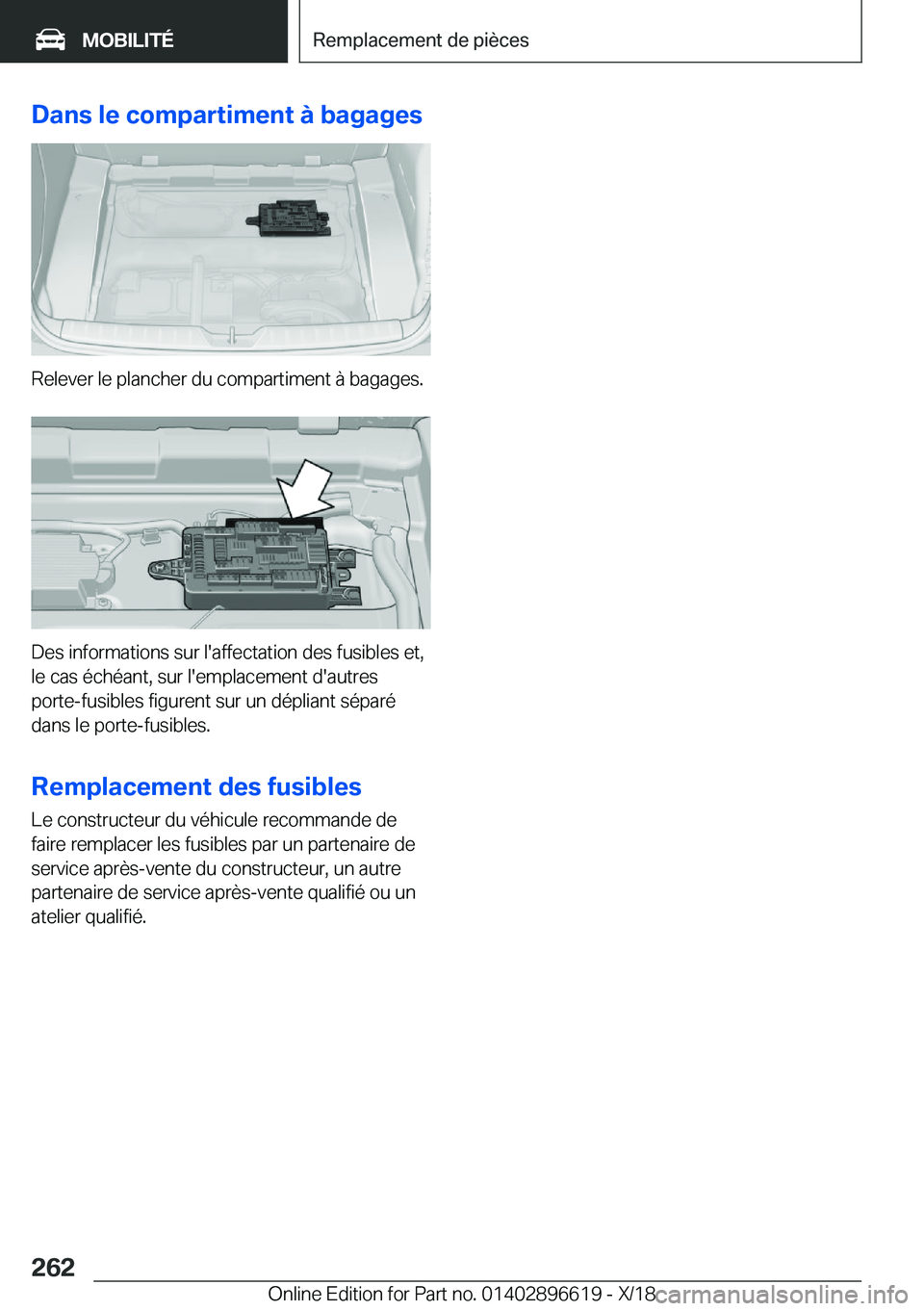 BMW M2 2019  Notices Demploi (in French) �D�a�n�s��l�e��c�o�m�p�a�r�t�i�m�e�n�t��