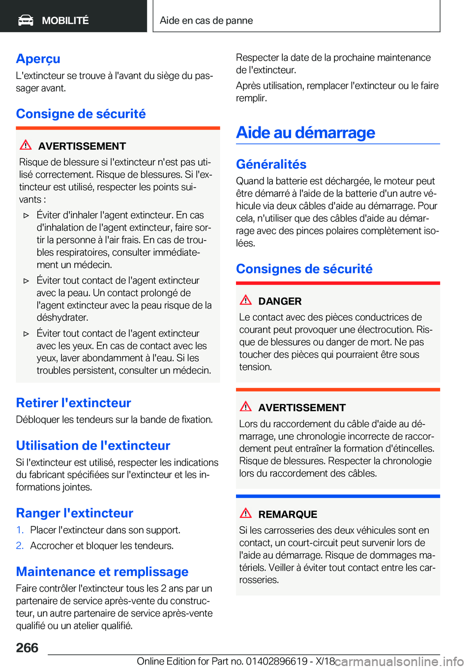 BMW M2 2019  Notices Demploi (in French) �A�p�e�r�ç�u
�L�'�e�x�t�i�n�c�t�e�u�r��s�e��t�r�o�u�v�e��