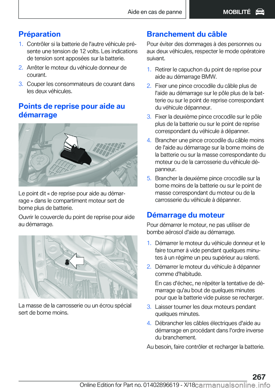 BMW M2 2019  Notices Demploi (in French) �P�r�é�p�a�r�a�t�i�o�n�1�.�C�o�n�t�r�