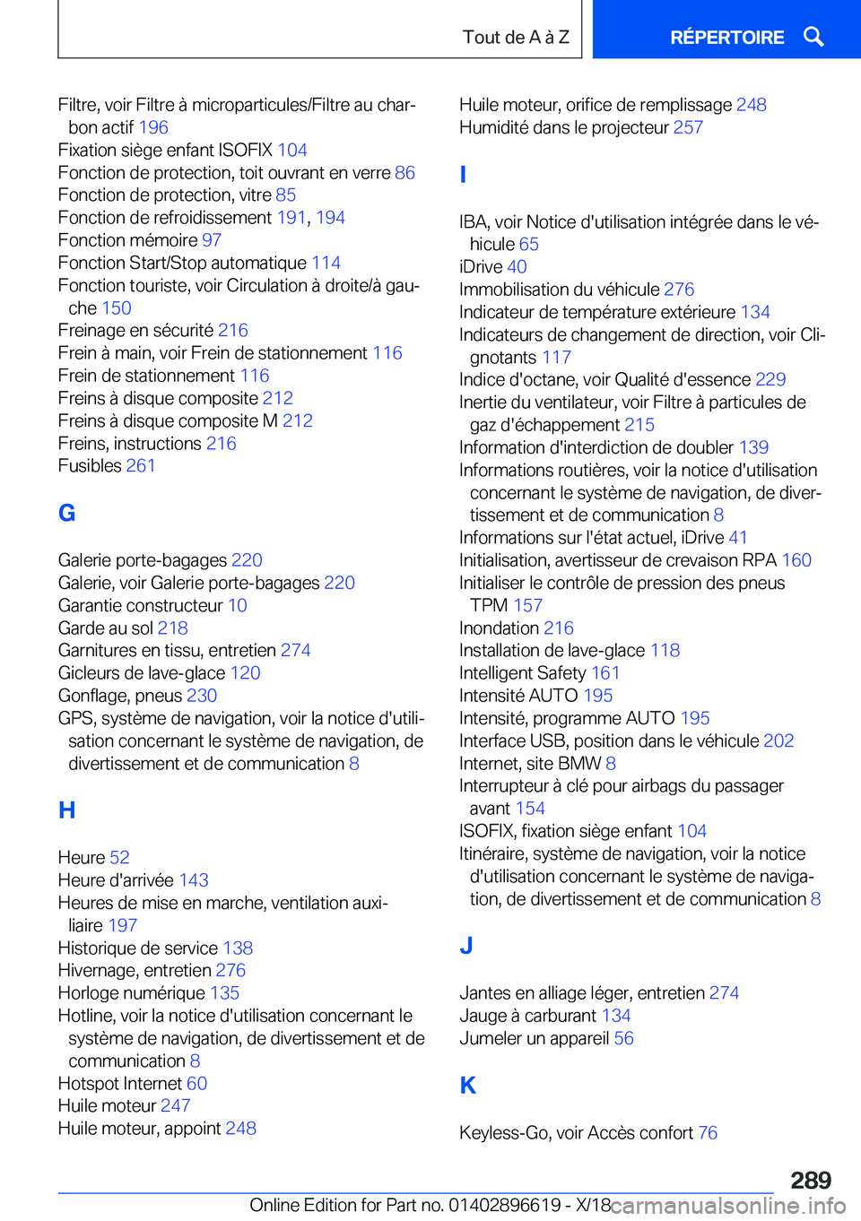 BMW M2 2019  Notices Demploi (in French) �F�i�l�t�r�e�,��v�o�i�r��F�i�l�t�r�e��
