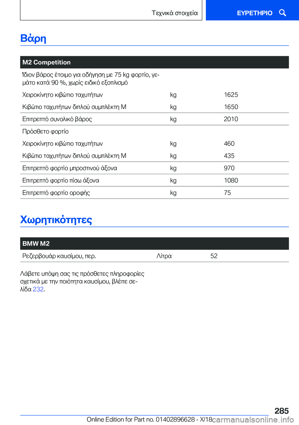 BMW M2 2019  ΟΔΗΓΌΣ ΧΡΉΣΗΣ (in Greek) UndZ
�
�M�2��C�o�m�p�e�t�i�t�i�o�nOv\b`�tndbe�ogb\_b�u\s�bvpuyfy�_w��7�5��k�g�ibdgRb�,�uwj_ngb�]sgn��9�0���,�jldRe�w\v\]o�