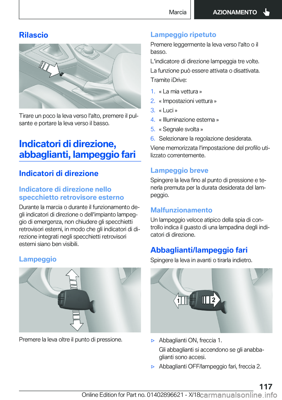 BMW M2 2019  Libretti Di Uso E manutenzione (in Italian) �R�i�l�a�s�c�i�o
�T�i�r�a�r�e��u�n��p�o�c�o��l�a��l�e�v�a��v�e�r�s�o��l�'�a�l�t�o�,��p�r�e�m�e�r�e��i�l��p�u�lª
�s�a�n�t�e��e��p�o�r�t�a�r�e��l�a��l�e�v�a��v�e�r�s�o��i�l��b�a�s�