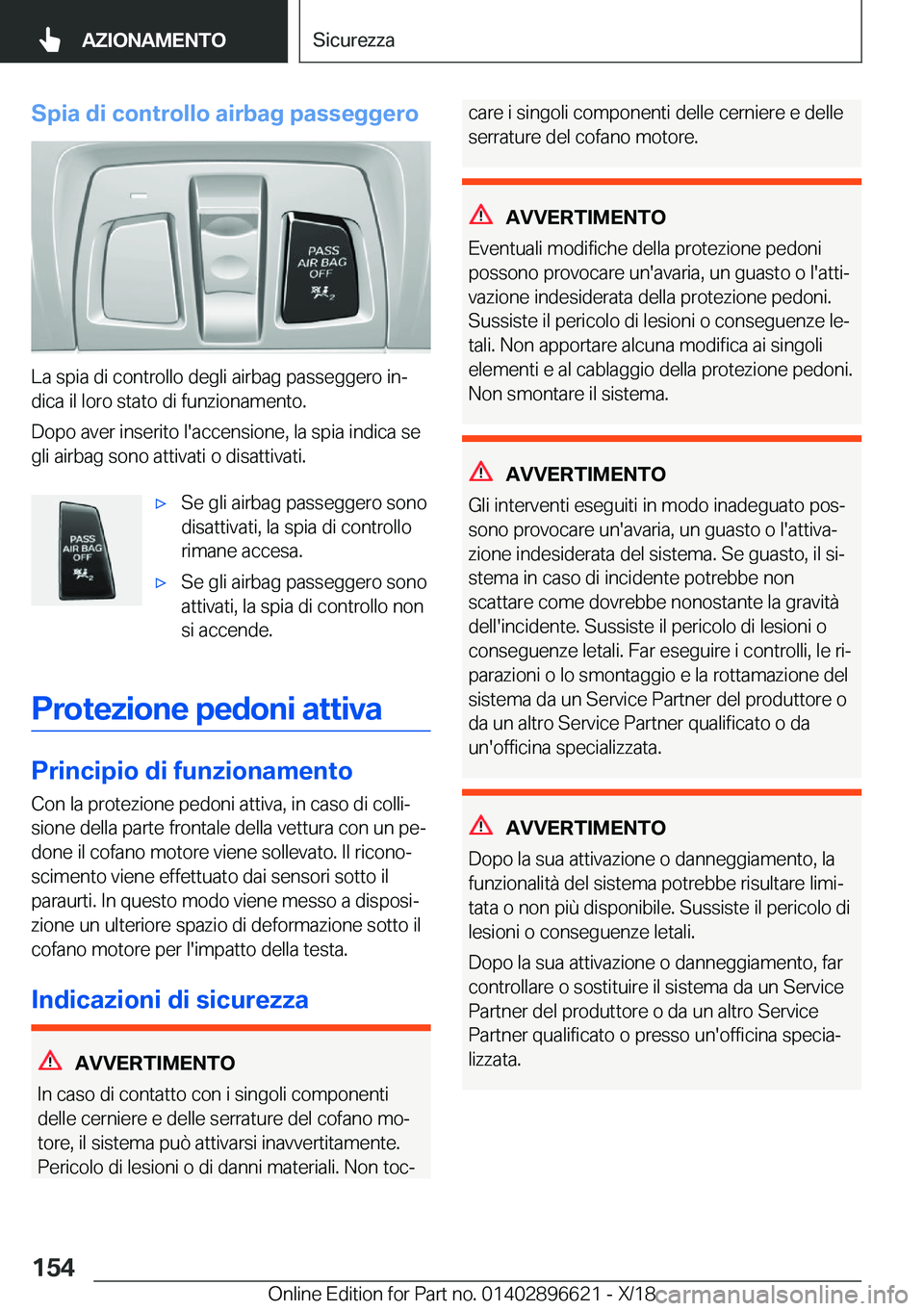 BMW M2 2019  Libretti Di Uso E manutenzione (in Italian) �S�p�i�a��d�i��c�o�n�t�r�o�l�l�o��a�i�r�b�a�g��p�a�s�s�e�g�g�e�r�o
�L�a��s�p�i�a��d�i��c�o�n�t�r�o�l�l�o��d�e�g�l�i��a�i�r�b�a�g��p�a�s�s�e�g�g�e�r�o��i�nª�d�i�c�a��i�l��l�o�r�o��s�t�a