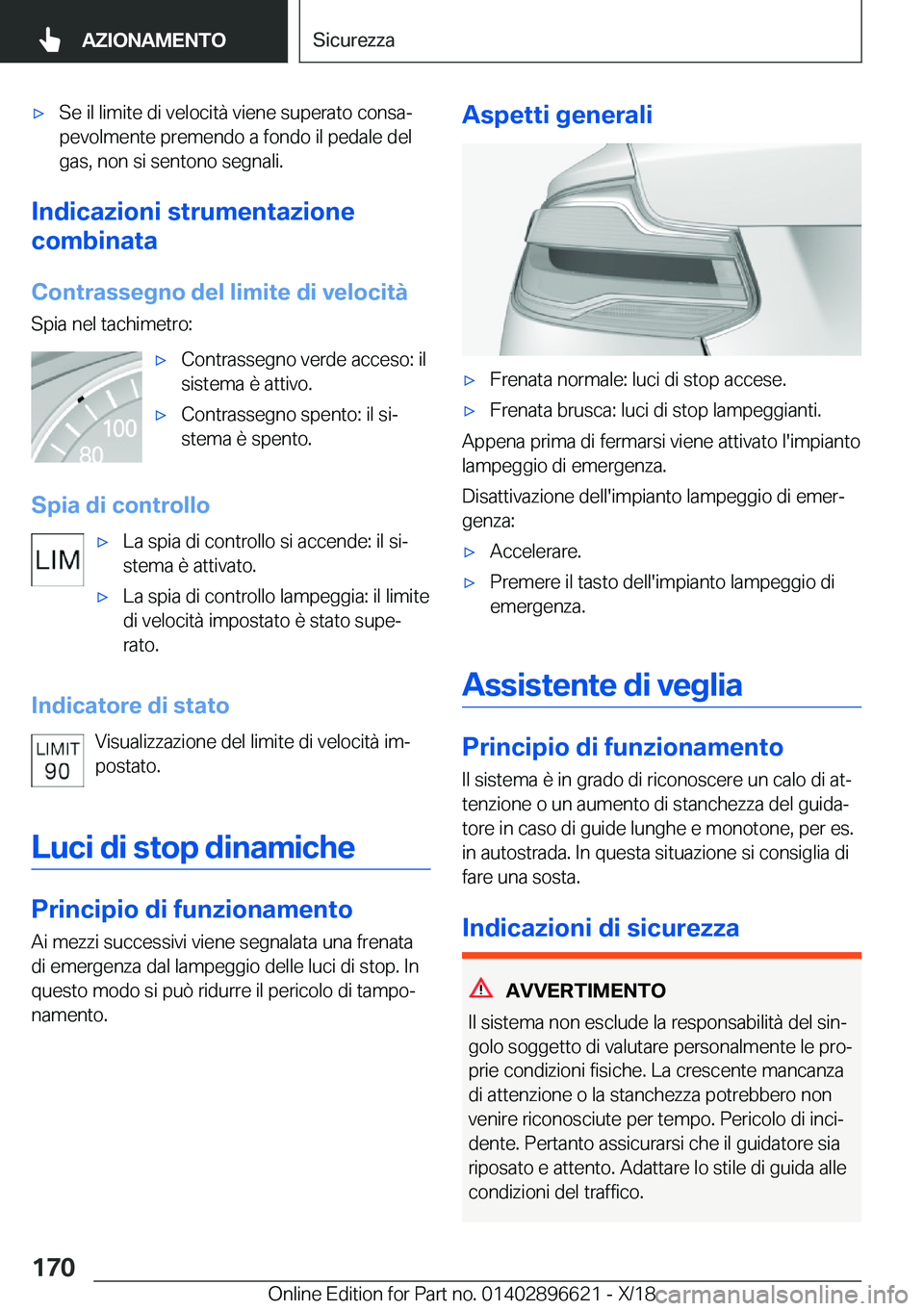 BMW M2 2019  Libretti Di Uso E manutenzione (in Italian) 'x�S�e��i�l��l�i�m�i�t�e��d�i��v�e�l�o�c�i�t�