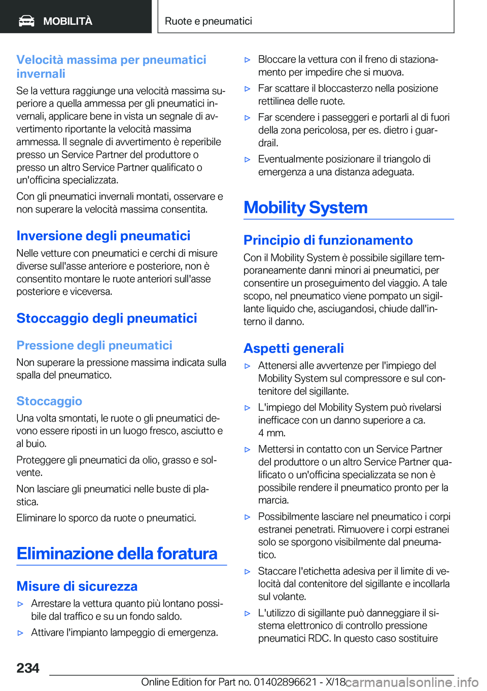 BMW M2 2019  Libretti Di Uso E manutenzione (in Italian) �V�e�l�o�c�i�t�