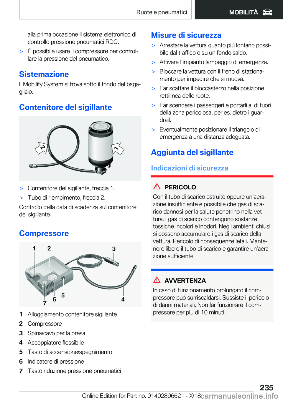 BMW M2 2019  Libretti Di Uso E manutenzione (in Italian) �a�l�l�a��p�r�i�m�a��o�c�c�a�s�i�o�n�e��i�l��s�i�s�t�e�m�a��e�l�e�t�t�r�o�n�i�c�o��d�i
�c�o�n�t�r�o�l�l�o��p�r�e�s�s�i�o�n�e��p�n�e�u�m�a�t�i�c�i��R�D�C�.'x�