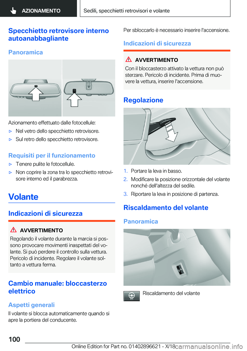 BMW M2 2019  Libretti Di Uso E manutenzione (in Italian) �S�p�e�c�c�h�i�e�t�t�o��r�e�t�r�o�v�i�s�o�r�e��i�n�t�e�r�n�o
�a�u�t�o�a�n�a�b�b�a�g�l�i�a�n�t�e
�P�a�n�o�r�a�m�i�c�a
�A�z�i�o�n�a�m�e�n�t�o��e�f�f�e�t�t�u�a�t�o��d�a�l�l�e��f�o�t�o�c�e�l�l�u�l�e�
