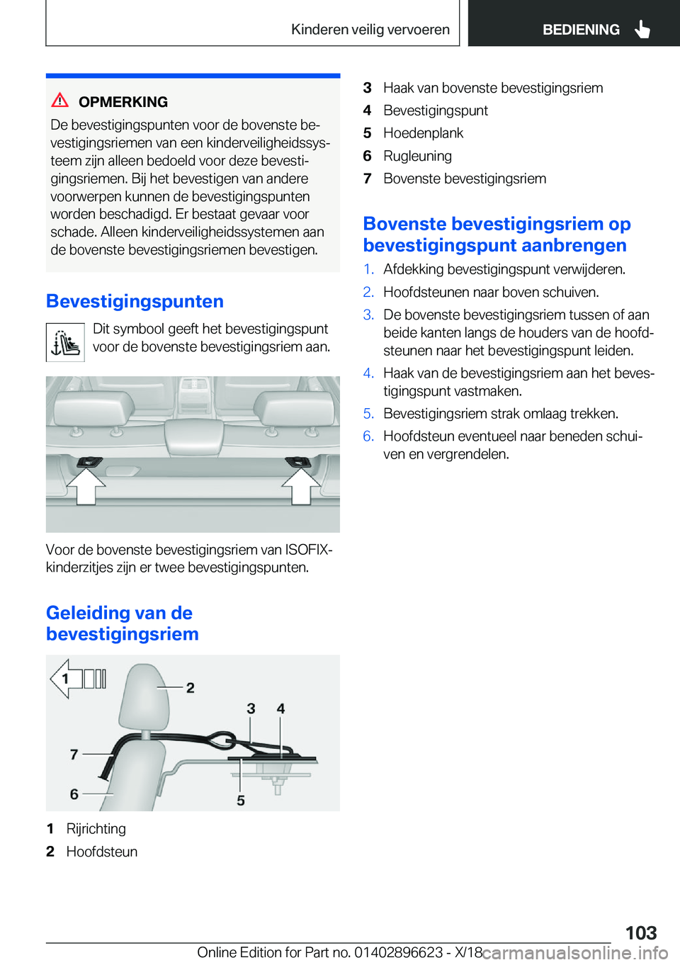 BMW M2 2019  Instructieboekjes (in Dutch) �O�P�M�E�R�K�I�N�G
�D�e��b�e�v�e�s�t�i�g�i�n�g�s�p�u�n�t�e�n��v�o�o�r��d�e��b�o�v�e�n�s�t�e��b�ej �v�e�s�t�i�g�i�n�g�s�r�i�e�m�e�n��v�a�n��e�e�n��k�i�n�d�e�r�v�e�i�l�i�g�h�e�i�d�s�s�y�sj
�t�
