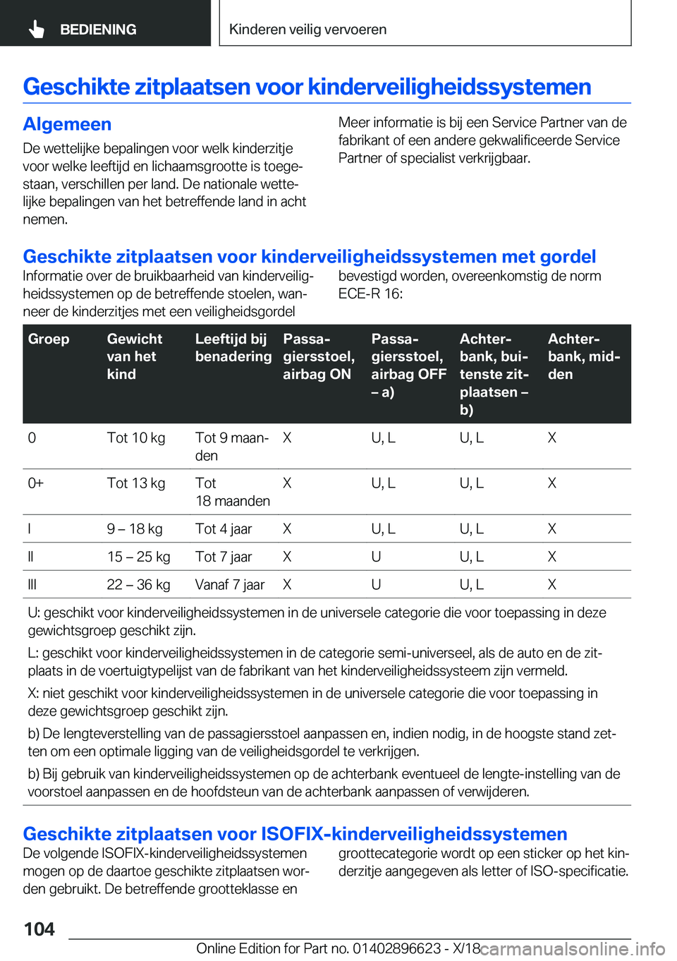 BMW M2 2019  Instructieboekjes (in Dutch) �G�e�s�c�h�i�k�t�e��z�i�t�p�l�a�a�t�s�e�n��v�o�o�r��k�i�n�d�e�r�v�e�i�l�i�g�h�e�i�d�s�s�y�s�t�e�m�e�n�A�l�g�e�m�e�e�n
�D�e��w�e�t�t�e�l�i�j�k�e��b�e�p�a�l�i�n�g�e�n��v�o�o�r��w�e�l�k��k�i�n�d�