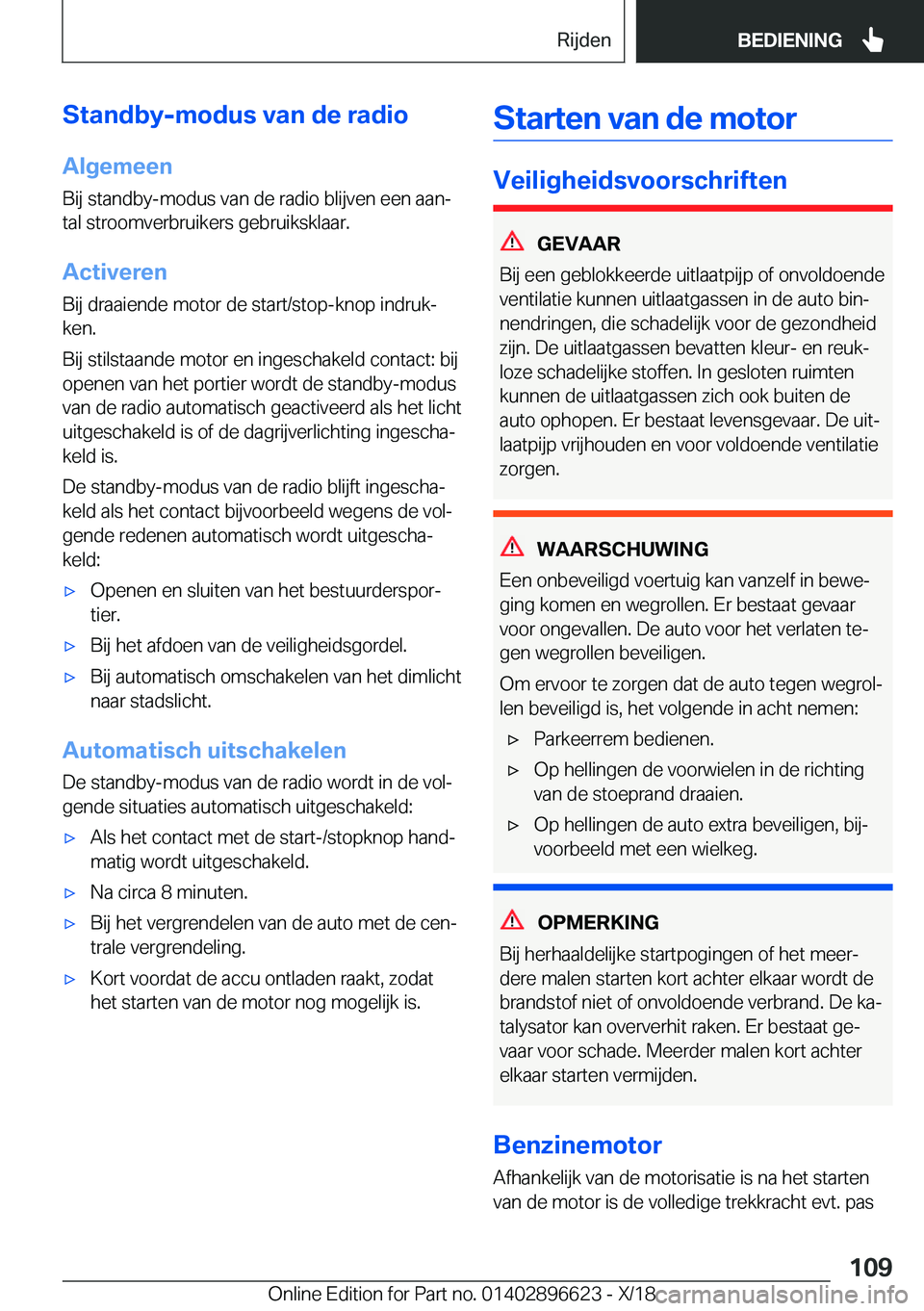 BMW M2 2019  Instructieboekjes (in Dutch) �S�t�a�n�d�b�y�-�m�o�d�u�s��v�a�n��d�e��r�a�d�i�o�A�l�g�e�m�e�e�n
�B�i�j��s�t�a�n�d�b�y�-�m�o�d�u�s��v�a�n��d�e��r�a�d�i�o��b�l�i�j�v�e�n��e�e�n��a�a�nj
�t�a�l��s�t�r�o�o�m�v�e�r�b�r�u�i�k