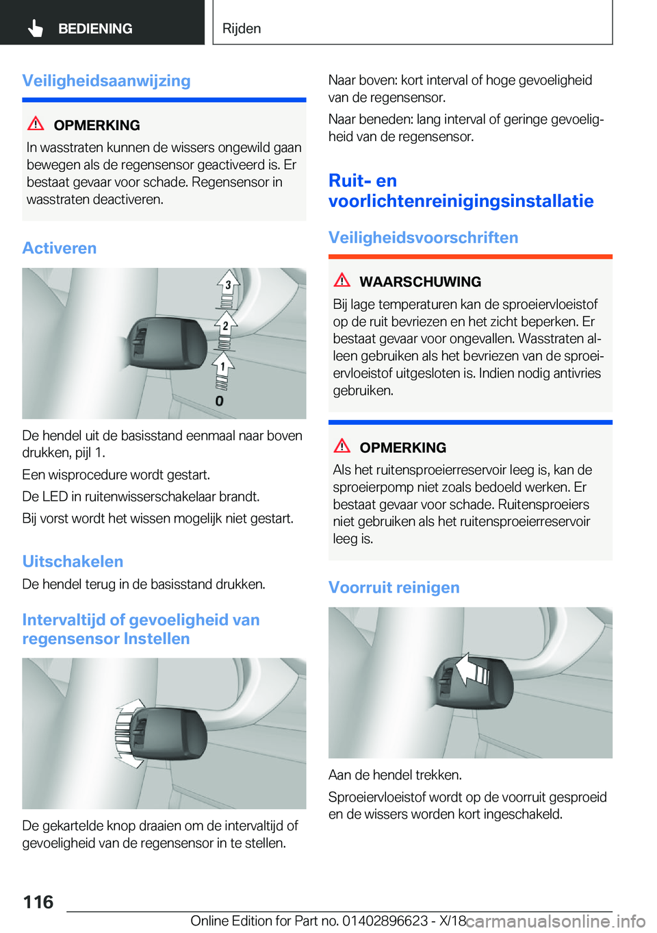 BMW M2 2019  Instructieboekjes (in Dutch) �V�e�i�l�i�g�h�e�i�d�s�a�a�n�w�i�j�z�i�n�g
�O�P�M�E�R�K�I�N�G
�I�n��w�a�s�s�t�r�a�t�e�n��k�u�n�n�e�n��d�e��w�i�s�s�e�r�s��o�n�g�e�w�i�l�d��g�a�a�n �b�e�w�e�g�e�n��a�l�s��d�e��r�e�g�e�n�s�e�n�