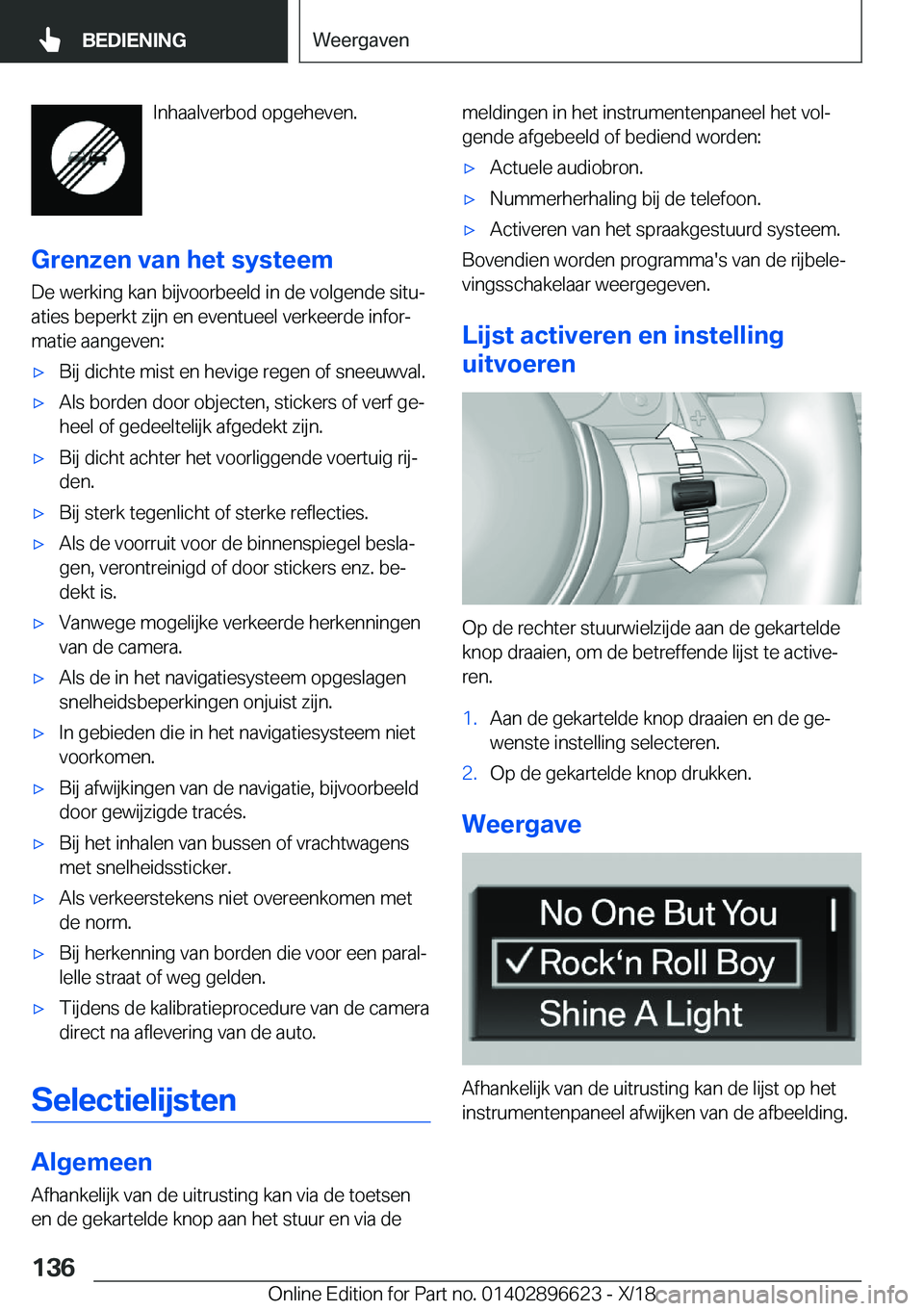 BMW M2 2019  Instructieboekjes (in Dutch) �I�n�h�a�a�l�v�e�r�b�o�d��o�p�g�e�h�e�v�e�n�.
�G�r�e�n�z�e�n��v�a�n��h�e�t��s�y�s�t�e�e�m
�D�e��w�e�r�k�i�n�g��k�a�n��b�i�j�v�o�o�r�b�e�e�l�d��i�n��d�e��v�o�l�g�e�n�d�e��s�i�t�uj
�a�t�i�e�