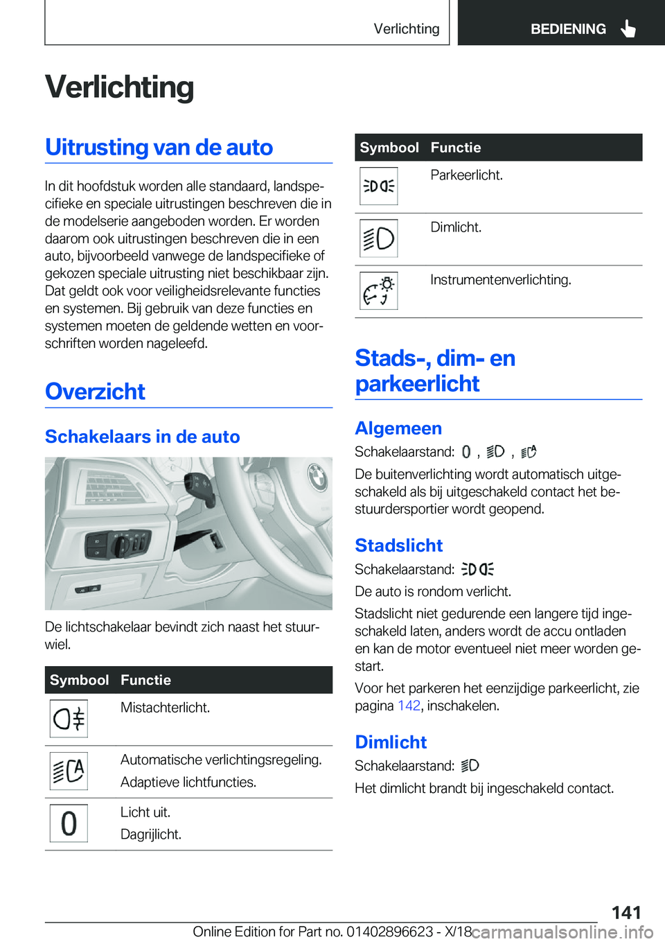 BMW M2 2019  Instructieboekjes (in Dutch) �V�e�r�l�i�c�h�t�i�n�g�U�i�t�r�u�s�t�i�n�g��v�a�n��d�e��a�u�t�o
�I�n��d�i�t��h�o�o�f�d�s�t�u�k��w�o�r�d�e�n��a�l�l�e��s�t�a�n�d�a�a�r�d�,��l�a�n�d�s�p�ej�c�i�f�i�e�k�e��e�n��s�p�e�c�i�a�l�