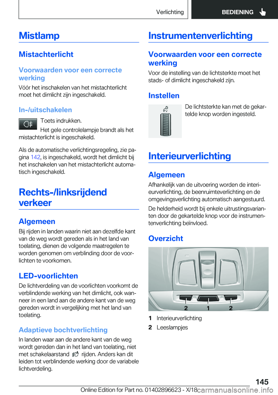 BMW M2 2019  Instructieboekjes (in Dutch) �M�i�s�t�l�a�m�p
�M�i�s�t�a�c�h�t�e�r�l�i�c�h�t�V�o�o�r�w�a�a�r�d�e�n��v�o�o�r��e�e�n��c�o�r�r�e�c�t�e
�w�e�r�k�i�n�g
�V�