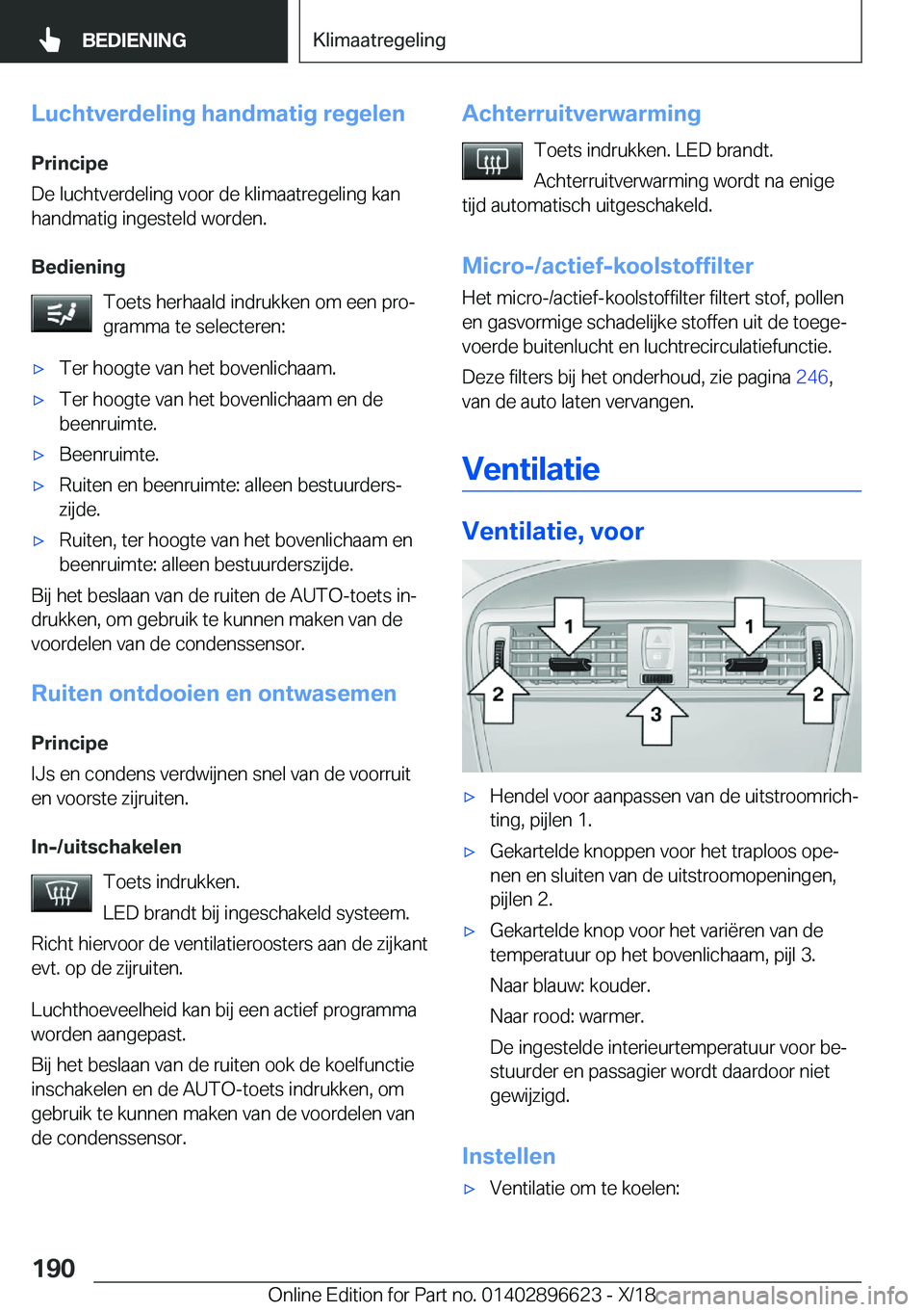 BMW M2 2019  Instructieboekjes (in Dutch) �L�u�c�h�t�v�e�r�d�e�l�i�n�g��h�a�n�d�m�a�t�i�g��r�e�g�e�l�e�n�P�r�i�n�c�i�p�e
�D�e��l�u�c�h�t�v�e�r�d�e�l�i�n�g��v�o�o�r��d�e��k�l�i�m�a�a�t�r�e�g�e�l�i�n�g��k�a�n
�h�a�n�d�m�a�t�i�g��i�n�g�e