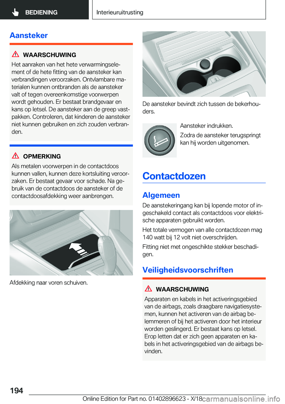 BMW M2 2019  Instructieboekjes (in Dutch) �A�a�n�s�t�e�k�e�r
�W�A�A�R�S�C�H�U�W�I�N�G
�H�e�t��a�a�n�r�a�k�e�n��v�a�n��h�e�t��h�e�t�e��v�e�r�w�a�r�m�i�n�g�s�e�l�ej
�m�e�n�t��o�f��d�e��h�e�t�e��f�i�t�t�i�n�g��v�a�n��d�e��a�a�n�s�t�