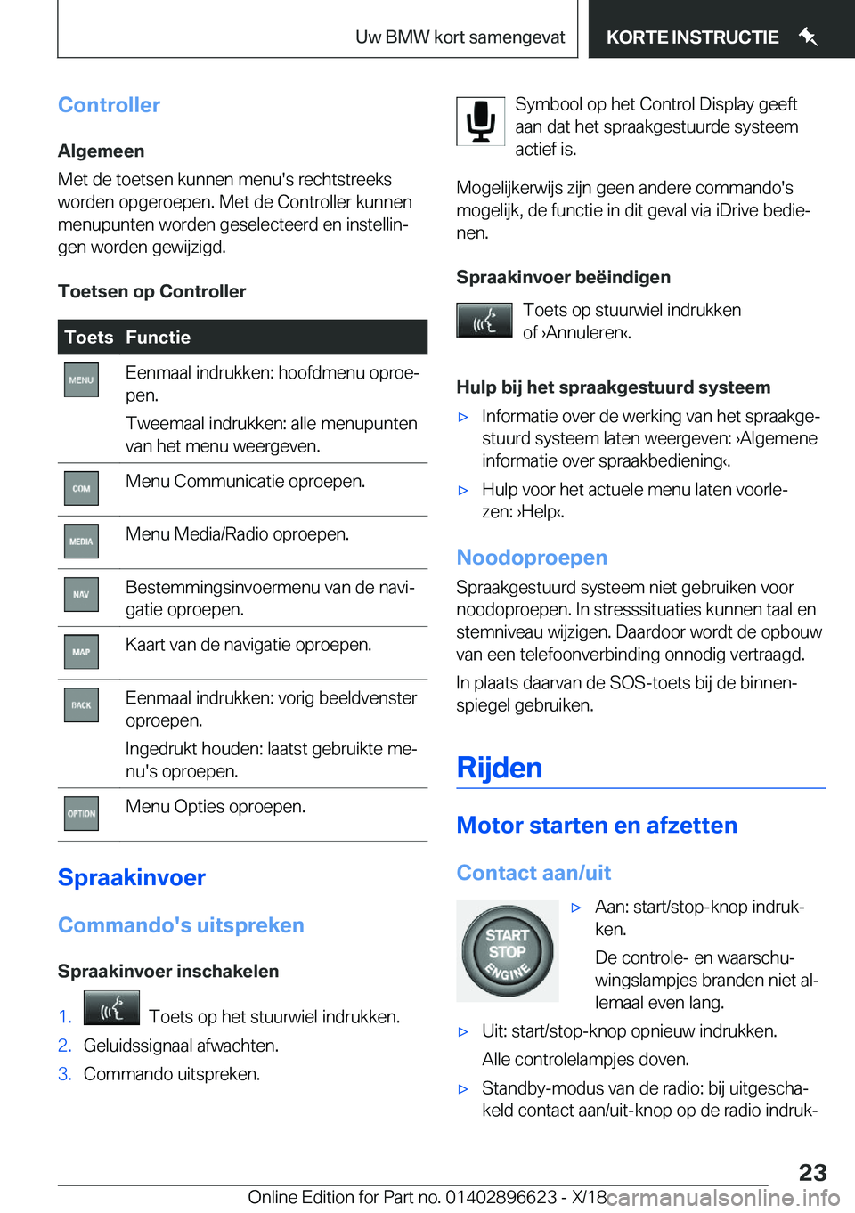 BMW M2 2019  Instructieboekjes (in Dutch) �C�o�n�t�r�o�l�l�e�r�A�l�g�e�m�e�e�n
�M�e�t��d�e��t�o�e�t�s�e�n��k�u�n�n�e�n��m�e�n�u�'�s��r�e�c�h�t�s�t�r�e�e�k�s
�w�o�r�d�e�n��o�p�g�e�r�o�e�p�e�n�.��M�e�t��d�e��C�o�n�t�r�o�l�l�e�r��k