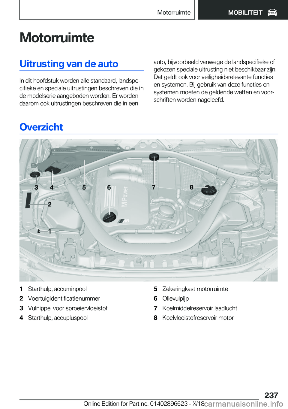BMW M2 2019  Instructieboekjes (in Dutch) �M�o�t�o�r�r�u�i�m�t�e�U�i�t�r�u�s�t�i�n�g��v�a�n��d�e��a�u�t�o
�I�n��d�i�t��h�o�o�f�d�s�t�u�k��w�o�r�d�e�n��a�l�l�e��s�t�a�n�d�a�a�r�d�,��l�a�n�d�s�p�ej�c�i�f�i�e�k�e��e�n��s�p�e�c�i�a�l�
