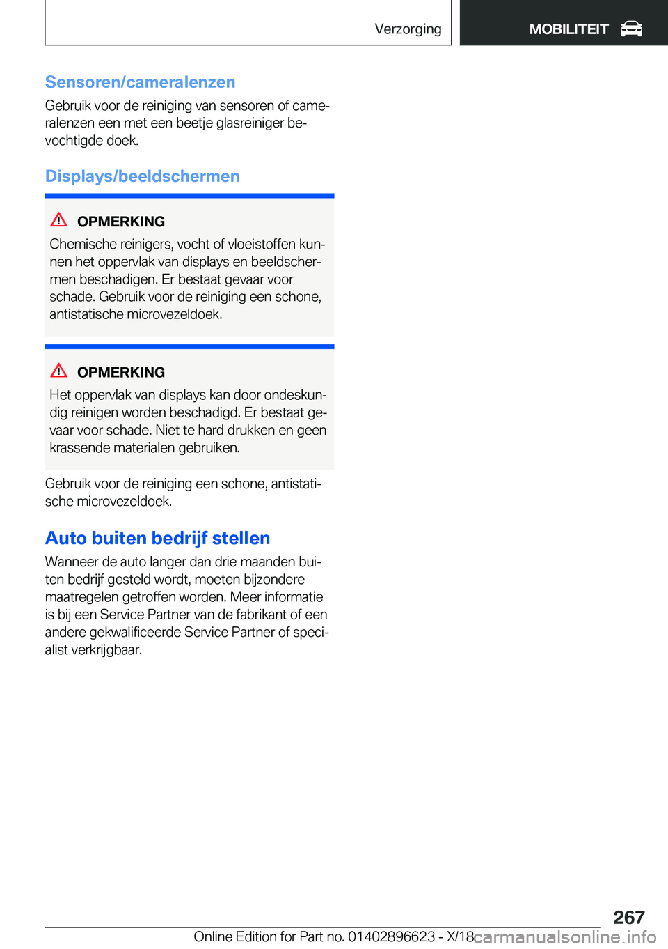 BMW M2 2019  Instructieboekjes (in Dutch) �S�e�n�s�o�r�e�n�/�c�a�m�e�r�a�l�e�n�z�e�n�G�e�b�r�u�i�k��v�o�o�r��d�e��r�e�i�n�i�g�i�n�g��v�a�n��s�e�n�s�o�r�e�n��o�f��c�a�m�ej
�r�a�l�e�n�z�e�n��e�e�n��m�e�t��e�e�n��b�e�e�t�j�e��g�l�a�