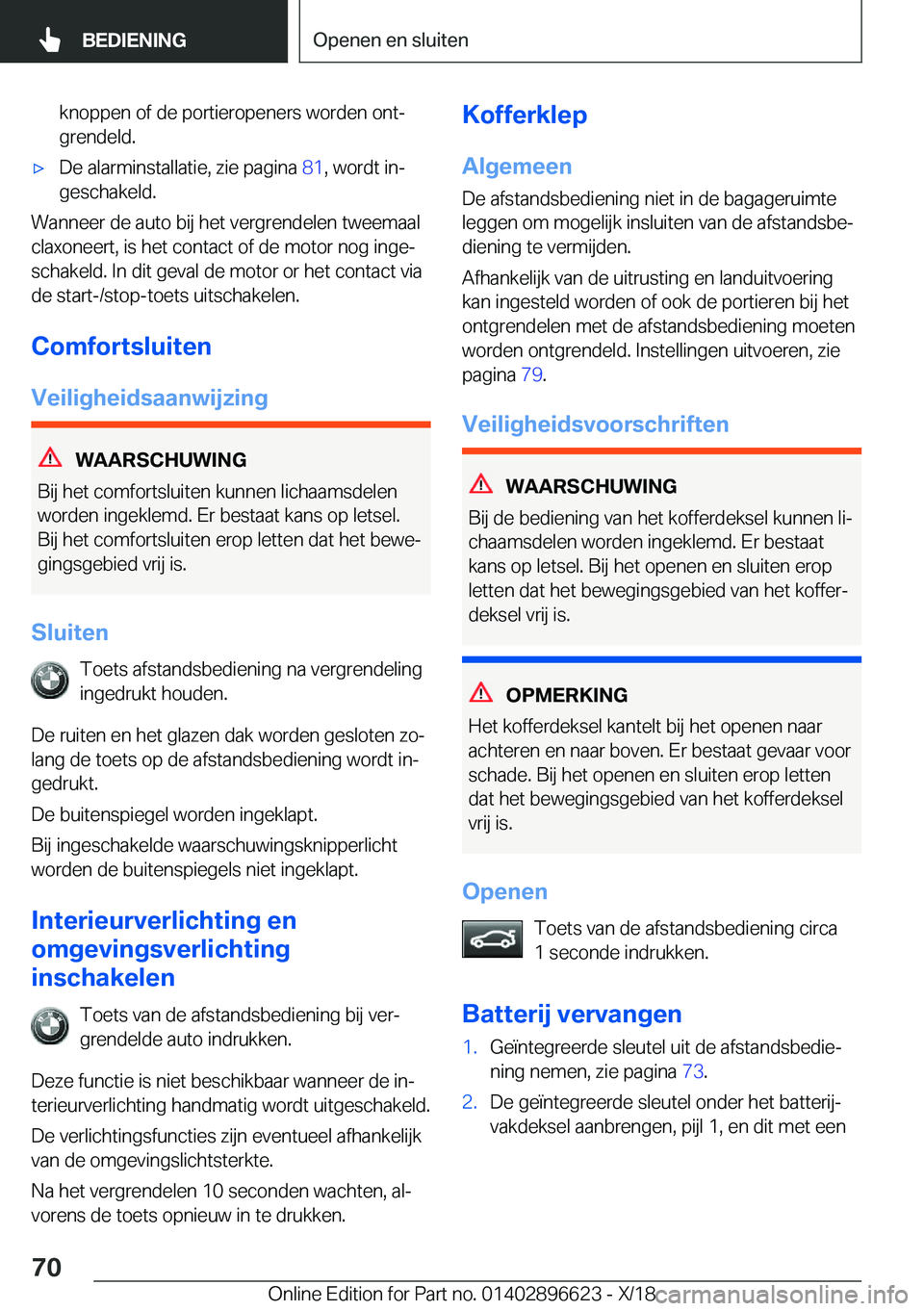 BMW M2 2019  Instructieboekjes (in Dutch) �k�n�o�p�p�e�n��o�f��d�e��p�o�r�t�i�e�r�o�p�e�n�e�r�s��w�o�r�d�e�n��o�n�tj
�g�r�e�n�d�e�l�d�.'x�D�e��a�l�a�r�m�i�n�s�t�a�l�l�a�t�i�e�,��z�i�e��p�a�g�i�n�a� �8�1�,��w�o�r�d�t��i�nj
�g�