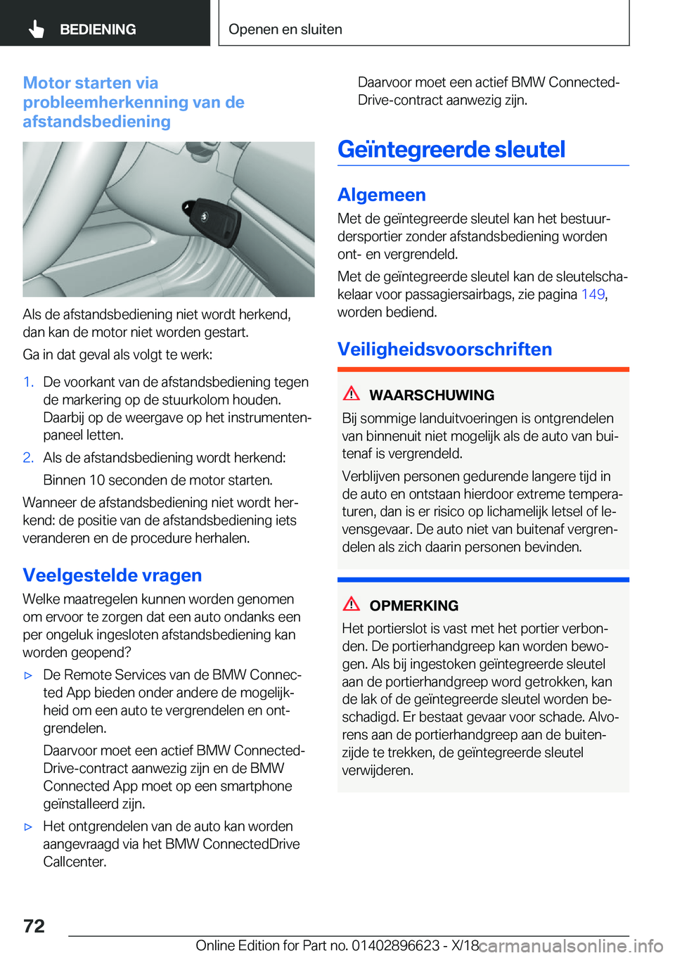 BMW M2 2019  Instructieboekjes (in Dutch) �M�o�t�o�r��s�t�a�r�t�e�n��v�i�a
�p�r�o�b�l�e�e�m�h�e�r�k�e�n�n�i�n�g��v�a�n��d�e
�a�f�s�t�a�n�d�s�b�e�d�i�e�n�i�n�g
�A�l�s��d�e��a�f�s�t�a�n�d�s�b�e�d�i�e�n�i�n�g��n�i�e�t��w�o�r�d�t��h�e�r�