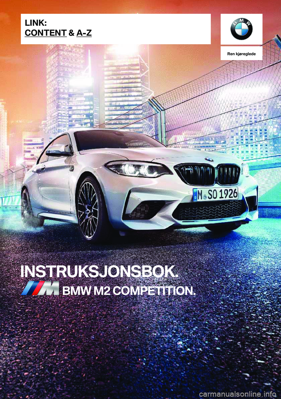 BMW M2 2019  InstruksjonsbØker (in Norwegian) �R�e�n��k�j�