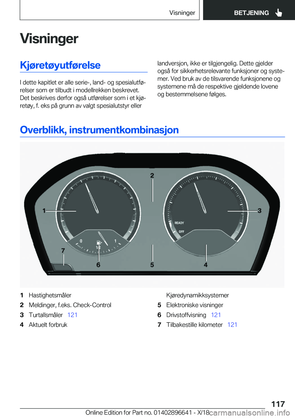 BMW M2 2019  InstruksjonsbØker (in Norwegian) �V�i�s�n�i�n�g�e�r�K�j�