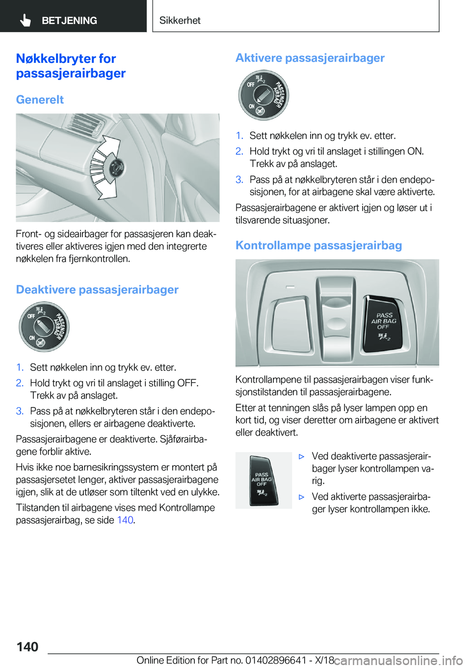 BMW M2 2019  InstruksjonsbØker (in Norwegian) �N�