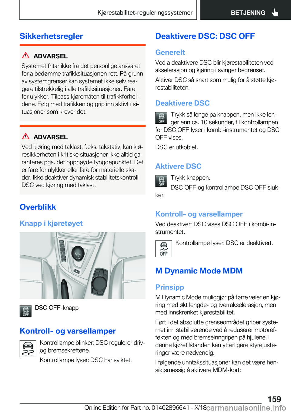 BMW M2 2019  InstruksjonsbØker (in Norwegian) �S�i�k�k�e�r�h�e�t�s�r�e�g�l�e�r
�A�D�V�A�R�S�E�L
�S�y�s�t�e�m�e�t��f�r�i�t�a�r��i�k�k�e��f�r�a��d�e�t��p�e�r�s�o�n�l�i�g�e��a�n�s�v�a�r�e�t
�f�o�r��å��b�e�d�